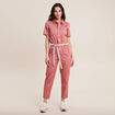 Combinaison pantalon réversible orange corail femme