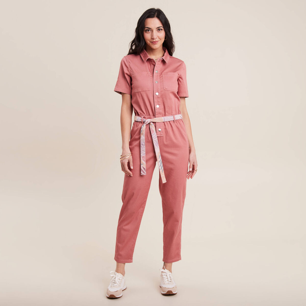 Combinaison pantalon réversible orange corail femme