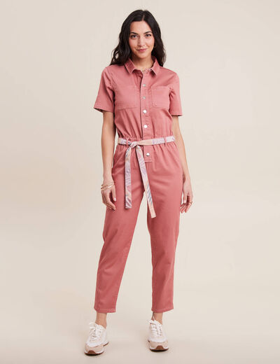 Combinaison pantalon réversible orange corail femme