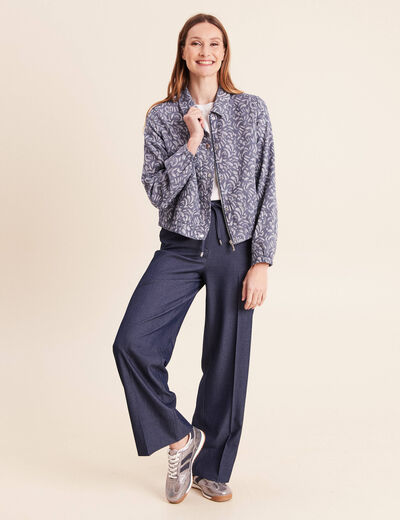 Veste jean doubl&eacute;e bleu femme