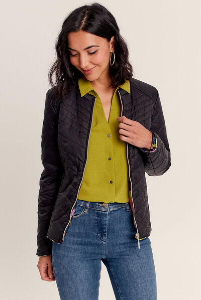 Doudoune droite réversible noir femme