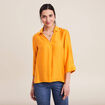 Blouse manches 3/4 jaune moutarde femme