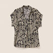 Blouse en voile col v manches courtes noir femme