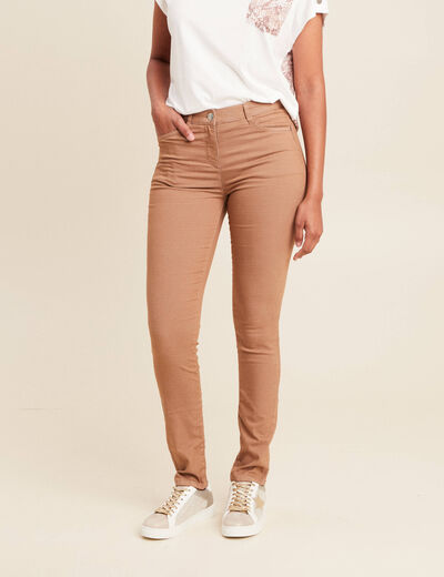 Pantalon léger taille standard long marron femme