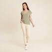 T-shirt manches courtes vert kaki femme