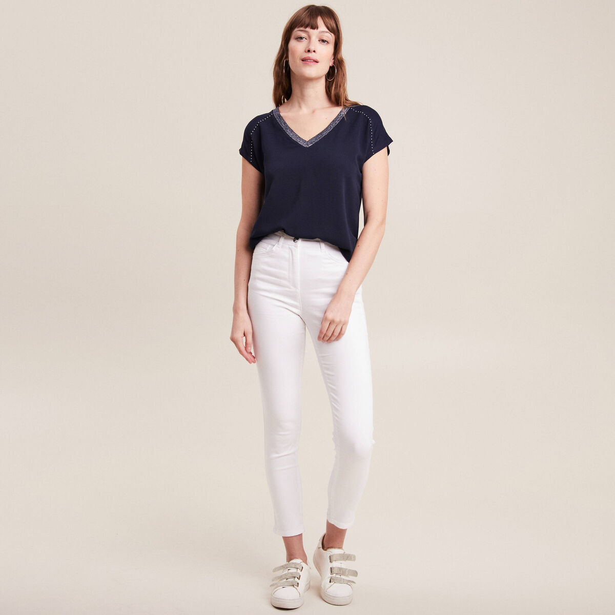 Pantalon magique Le L&eacute;ger coupe ajust&eacute;e blanc femme