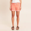 Short droit taille &eacute;lastiqu&eacute;e orange fluo femme
