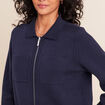 Gilet r&eacute;versible manches longues bleu femme