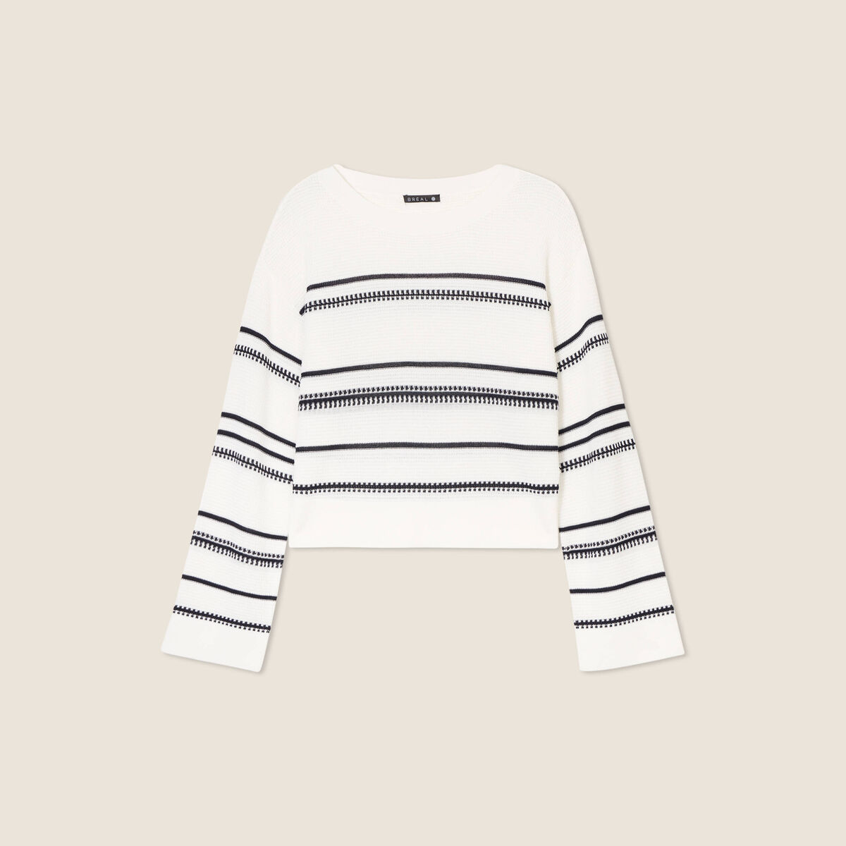 Pull manches longues blanc femme