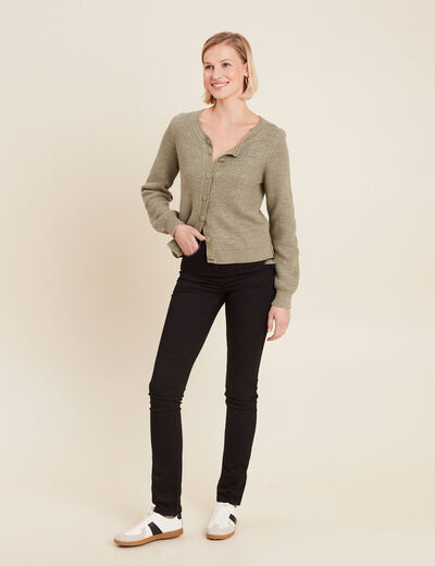 Gilet manches longues vert clair femme