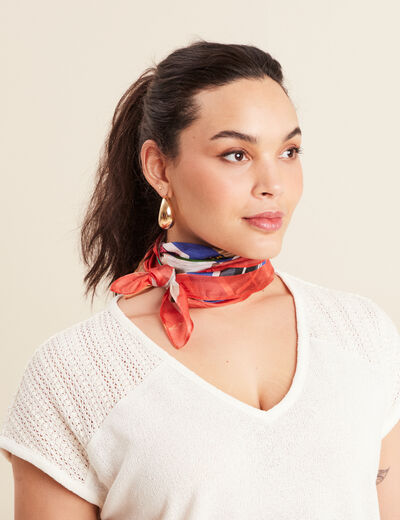 Foulard 100% soie multicolore femme