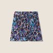 Jupe évasée plissée bleu femme