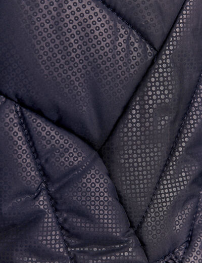 Doudoune déperlante droite zippée bleu foncé femme