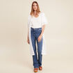 Gilet long manches courtes blanc femme