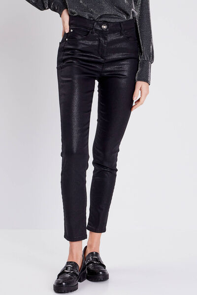 PANTALON LÉGER ENDUIT MAGIQUE noir femme