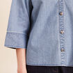 Chemise ample manches 3/4 col chemise denim double stone femme