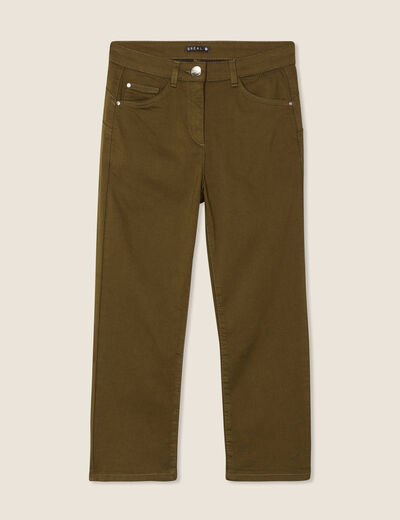 Pantacourt magique Le L&eacute;ger coupe droite vert kaki femme
