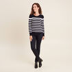 Pull manches longues bleu marine femme