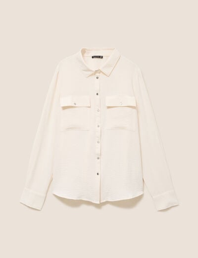 Chemise manches longues ecru femme