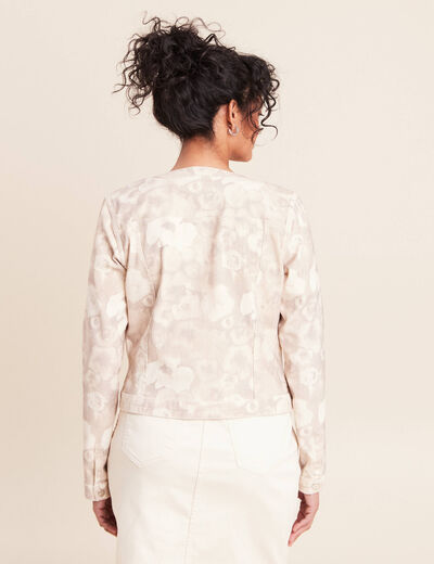 Veste cintr&eacute;e r&eacute;versible manches longues blanc femme