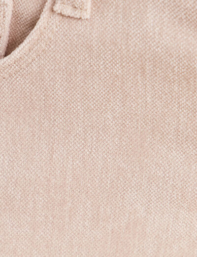 Jean taille haute en velours sable femme