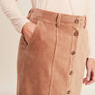 Jupe longue droite velours marron femme