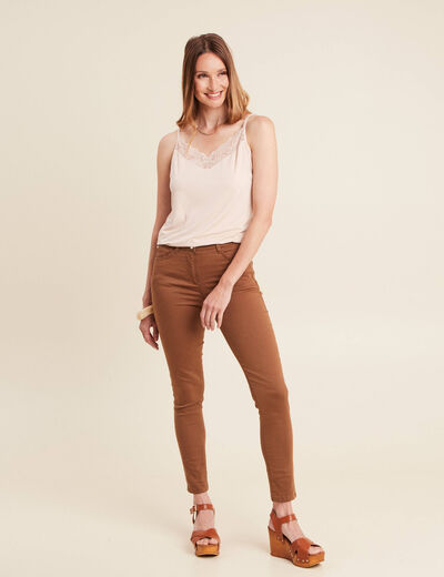 Débardeur thermo-douceur bretelles fines beige femme