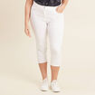 Pantacourt droit taille standard blanc femme