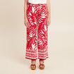 Pantalon large taille haute ecru femme