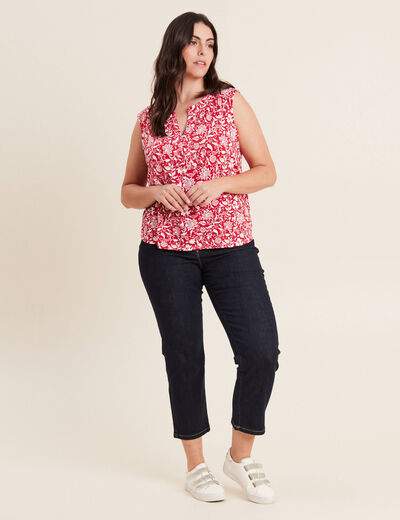 Jean coupe droite 7/8&egrave;me denim brut femme