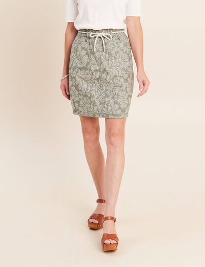 Jupe droite r&eacute;versible gris femme