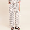 Pantalon large taille haute blanc femme