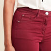 Pantalon droit taille haute 7/8ème bordeaux femme