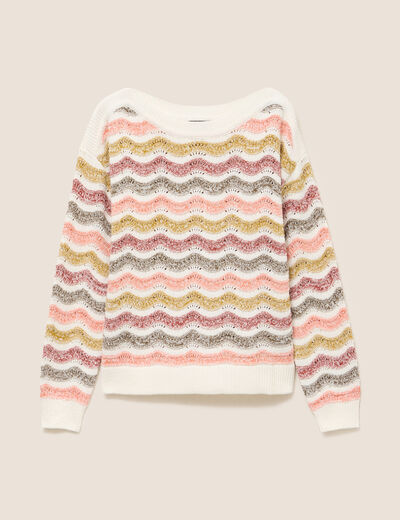 Pull col bateau manches longues vert femme
