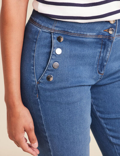 Jean bootcut taille haute denim stone femme