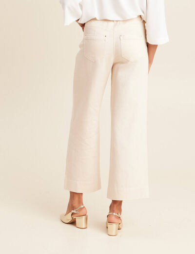 Pantalon large 7/8ème ivoire femme