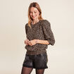 Blouse manches 3/4 noir femme