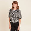 Blouse manches courtes noir femme