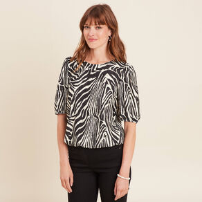 Blouse manches courtes noir femme