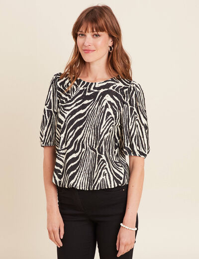 Blouse manches courtes noir femme