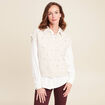 Pull sans manches col chemise beige femme