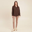 Chemise manches longues marron femme