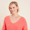 Pull manches longues rose vif femme