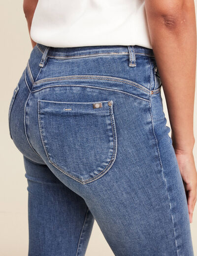 Jean magique ajusté taille standard denim double stone femme