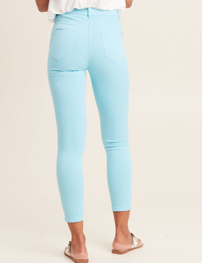 Pantalon léger taille standard 7/8ème bleu femme