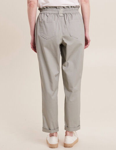 Pantalon chino 7/8ème vert clair femme