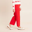 Pantalon droit 7/8&egrave;me taille standard rouge fluo femme
