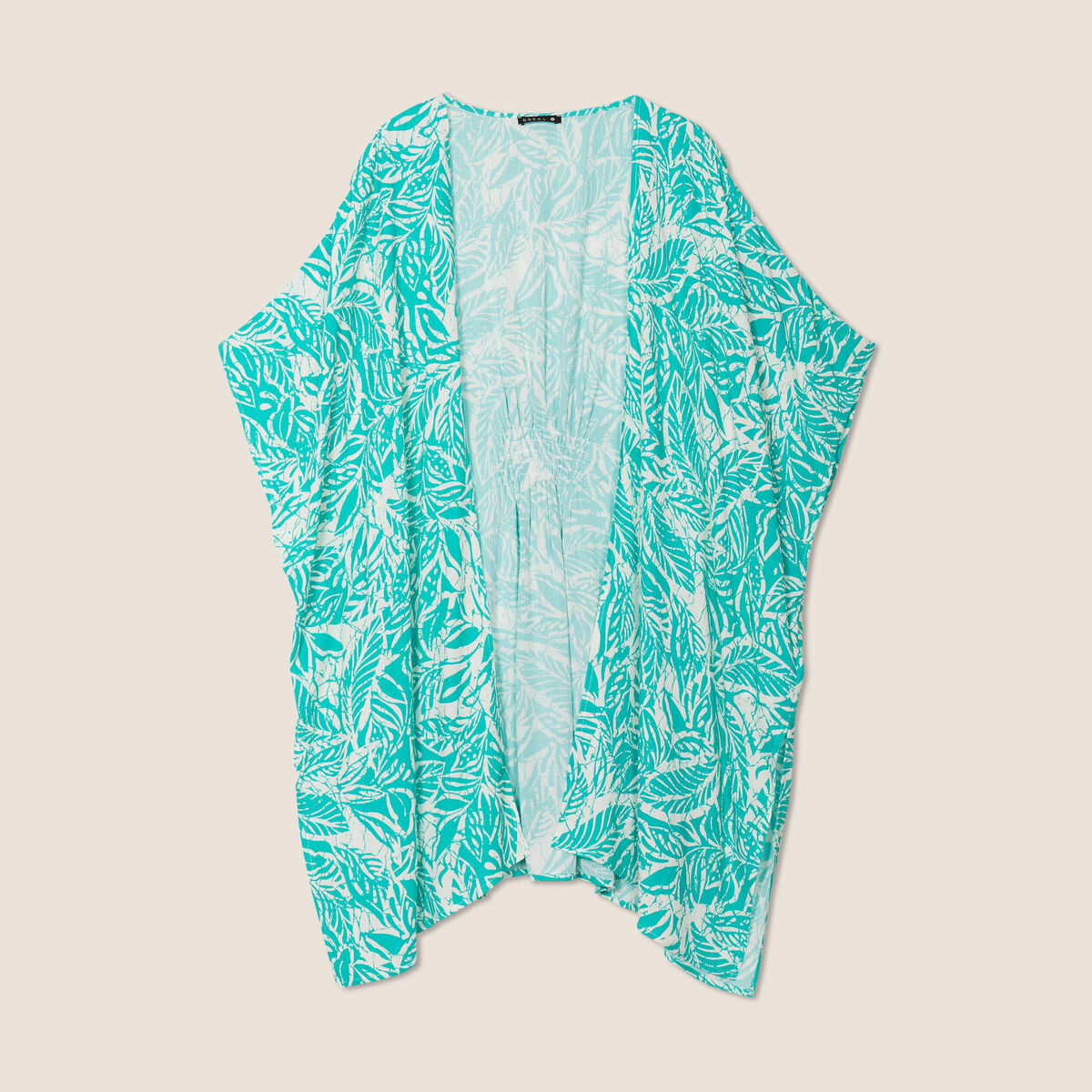 Kimono dos smock&eacute; vert &eacute;meraude femme