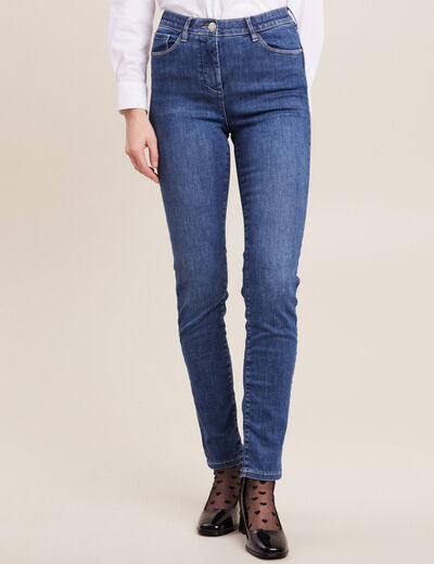 Jean magique ajusté taille standard denim double stone femme