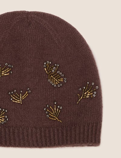Bonnet marron fonc&eacute; femme